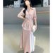 2025 Spring Summer New Style Tummy Control Slimming Tencel Waist Shirt Strap Satin Dress Two-Piece Set For Women_ecoleips.com