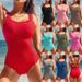 Women's Sexy One-Piece Swimsuit With Triangle Top & Lace Ruffles – Solid Color Swimwear For Beach & Pool (Multiple Colors Available)_ecoleips.com