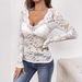 Elegant V Neck Fan Shaped Collar Long Sleeve T-Shirt for Women Single Layer Lace Slim Fit And Flattering European And American Style_ecoleips.com