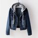 Women’s Slim Fit Denim Jacket With Detachable Hood – Trendy Spring/Autumn Long Sleeve Coat (Dark/Light Blue, S-5XL)_ecoleips.com