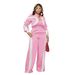 Trendy Color-Block Jumpsuit For Women – Long Sleeve Sporty Romper With Elastic Waist, Comfortable Polyester Blend, Streetwear Chic_ecoleips.com
