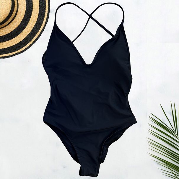 Solid One Piece Swimsuit Women Swimwear 2025 New Bikini Sexy Bodysuit Plus Size Bathing Suit Swimming Suit Maillot De Bain Femme_ecoleips.com