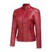 K New European And American Women's Leather Jacket With Fashionable Zipper, Short Motorcycle Retro Jacket_ecoleips.com