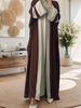 Muslim Dress Women Striped Cardigan Dress – Elegant & Loose Long Sleeve Robe For Modest Fashion_ecoleips.com