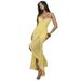 Women's Clothing New Style Temperament Sexy Backless Mesh Suspender Long Skirt Solid Color Slim Dress_ecoleips.com