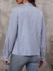 Blue Striped Long Sleeve New Design Versatile Shirt Feel Niche Loose Top_ecoleips.com
