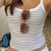 Women's Slim Fit Vest Sling Summer Top Knitted Short Sleeveless Striped Outer Wear Bottoming Casual Fashion_ecoleips.com