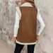Women's Sleeveless Long Vest With Faux Shearling Trim, Oversized Open Front Cardigan, Boho Chic Layering Piece For Fall & Winter_ecoleips.com