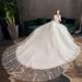 Women's Clothing Elegant French Starry A-Line Wedding Dress With Long Train – Romantic Deep V-Neck Corset Bridal Gown For Plus Size_ecoleips.com