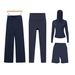 Women's Clothing Women's Slim Fit Jacket Set Four Piece Cropped Pants Straight Leg Pants Stretch Jacket Sportswear_ecoleips.com