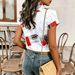 Women's Printed Short Sleeve Polo Shirt Casual Summer Blouse Geometric Pattern Breathable Polyester Fabric S M L XL XXL_ecoleips.com
