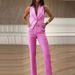 Women's new fashionable temperament simple vest suit long suit pants_ecoleips.com