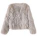 Turnable Stand-up Collar Fox Fur Jacket Women's Fur Top_ecoleips.com