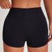 Women's Clothing Tight High Waist Three Quarter Hip Revealing Seamless Knitted Yoga Peach Pants Shorts Summer Sports Fitness Pants_ecoleips.com