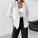 Women's Autumn/Winter Faux Pocket Two Button Solid Color Suit Lapel Lightweight Coat Elegant England Style Outerwear_ecoleips.com