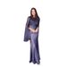Women's Clothing Autumn Spliced Organza Large Swing Sleeves Long Satin Slim Dress_ecoleips.com