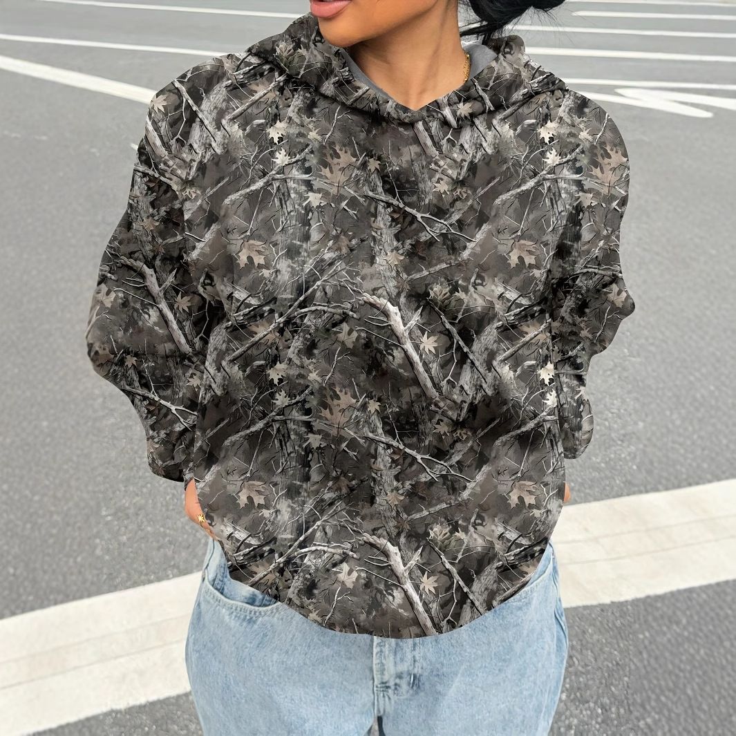 Women's Clothing New Floral Sweater Hooded Trendy Fashion Casual Loose Long Sleeves_ecoleips.com