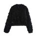 Women's Clothing Autumn Flower Decoration Loose Casual Jacket_ecoleips.com