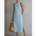 2026 European And American Cross-border Foreign Trade Women's New Product Round Neck Sleeveless Lace Slit Solid_ecoleips.com