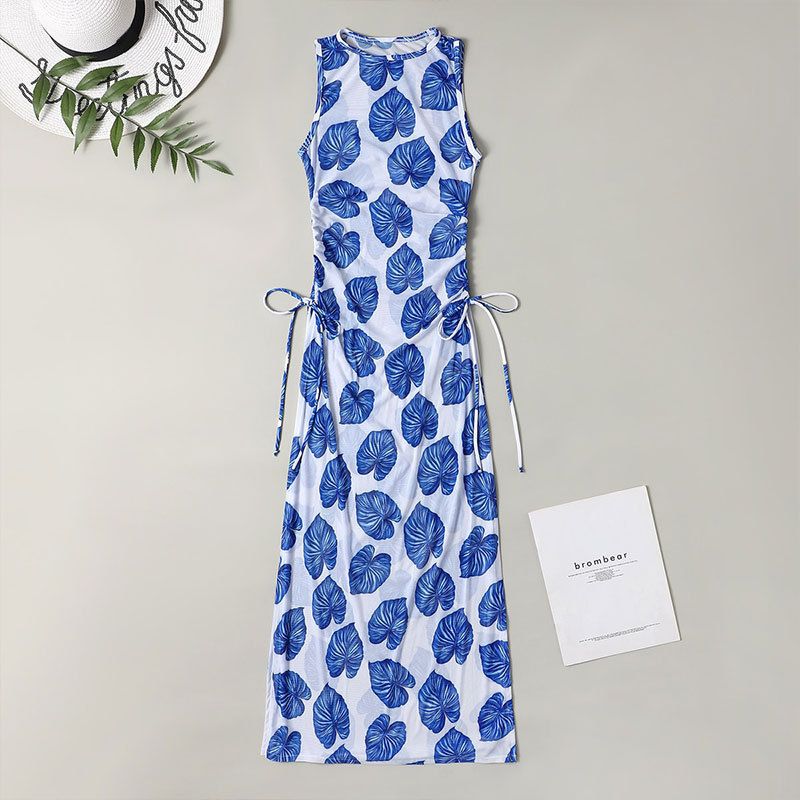 Women's Floral Sheer Mesh Cover-Up Swimsuit 3-Piece Set, Sexy Bikini With Round Neck, Quick-Dry Polyester & Spandex, S/M/L_ecoleips.com