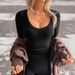 Fashion New Product Y2K Hot Girl Style Solid Color V-Neck Long Sleeve T-Shirt 2025 Autumn/Winter European_ecoleips.com