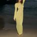 Summer Vacation Hollow Backless Robe Dress Women's Simple Solid Beach Cover Up Dresses Leisure O-neck Long Sleeved Knitted Dress_ecoleips.com