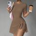 Women's Clothing Women's Cross-Over Casual Yoga Onesie Mini Skirt Tight Fitting Backless Two Piece Outdoor Fitness Anti-Exposure Sports Tennis Skirt_ecoleips.com