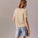 Women's Casual Khaki T-Shirt with Letter And Number Print round Neck Short Sleeve Breathable Cotton Polyester Top for Spring/Autumn Summer_ecoleips.com