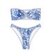 2025 New Style Bikini European And American Foreign Trade Blue And White Porcelain Print Strapless Sexy Bikini Swimsuit For Women_ecoleips.com