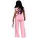 Women's Clothing Sexy Temperament One Shoulder Solid Color Slim Fit Top Wide Leg Pants Two Piece Set_ecoleips.com
