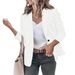 Versatile Long Sleeve Blazer For Women - Solid Color Casual Blazer With Notch Lapel, Single Button Closure, Lightweight Polyester-Spandex Blend_ecoleips.com