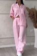 plus Size Loose Fitting Casual Shirt Southeast Cotton And Linen Fashionable Solid Color Sportswear Set For Women_ecoleips.com