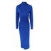 AC479 Women's Clothing 2024 Autumn New Fashion Solid Color Slim Fit Round Neck Long Sleeve Dress Wholesale_ecoleips.com