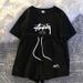 Summer Korean Style Women's Sportswear Set Casual Loose Fit Slimming Plus Size Fashionable Short Sleeved Top And Shorts Two Piece Outfit_ecoleips.com