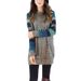 2025 Spring And Autumn Plus Size Women's Striped Shoulder Long Sleeved Color Blocked Hoodie Round Neck Loose T-shirt_ecoleips.com