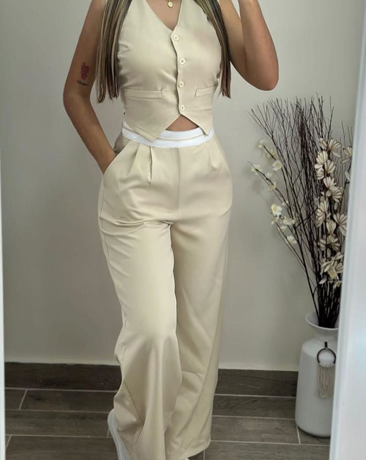 Women's Clothing Waist Splicing Commuter Leisure Suit_ecoleips.com