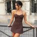 Women's Sexy Halter Tie-Neck Bodycon Irregular Hem Polka Dot Summer Dress Comfortable Wear Flattering Design_ecoleips.com