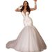 Women's Clothing New White Wedding Dress Slim Fishtail Sexy V Neck Long Sleeved Lace Banquet Evening Dress_ecoleips.com