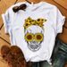Summer Women's Clothing Spring/Summer Floral Skull Simple Retro Plus Size Round Neck Short Sleeve T-Shirt For Women_ecoleips.com