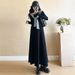 Autumn New Korean Fashion Two-Piece Hooded Patchwork Casual Maternity Dress_ecoleips.com