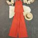 Women's Vacation Two Piece Set Sleeveless Button down Vest High Waisted Pleated Wide Leg Pants Draped Neck Collared_ecoleips.com