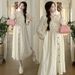 Real Shot In Stock Spring New Elegant Loose Slimming Long Maternity Dress_ecoleips.com