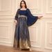4067 Middle East Cross-Border Dubai Fashion New Arabian Robe European And American Foreign Trade Patterned Gold-Embossed_ecoleips.com