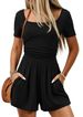 Women's Summer Wide Leg Short Jumpsuit, Loose Fit Sleeveless Romper With V-Neck_ecoleips.com