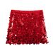 New 2025 Sexy A-Line Skirt for Women High Waist Hip Wrapped Mini Sequined European And American Style_ecoleips.com