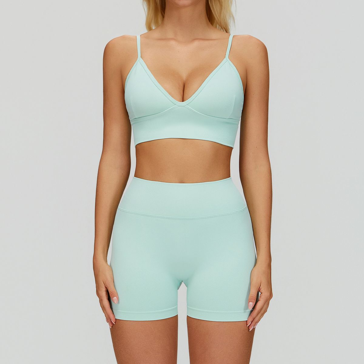 K Seamless Tight Yoga Set With Waist Cinching And Slimming Effect, Quick Drying Fitness Suit, Outdoor Running And Sports Three Piece Set_ecoleips.com