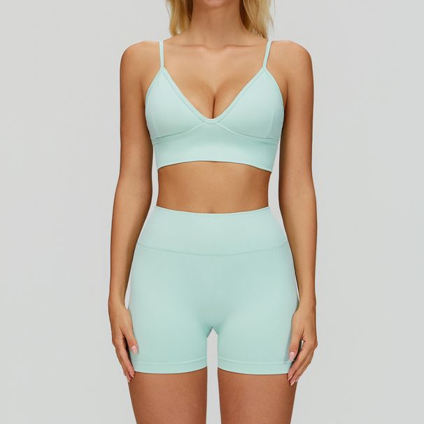 K Seamless Tight Yoga Set With Waist Cinching And Slimming Effect, Quick Drying Fitness Suit, Outdoor Running And Sports Three Piece Set_ecoleips.com