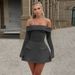 Off-Shoulder Bodycon Dress – Elegant A-Line Mini Dress With Flared Sleeves, High Waist Sexy Party Dress For Women, Autumn Chic Outfit"_ecoleips.com