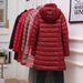 Women's Clothing Down Jacket Lightweight Down Jacket With Detachable Hood, Slim Fit Long Coat For Winter, Warm & Comfortable, Plus Size Available_ecoleips.com