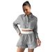 Aria Basics Aria Basics 211466 Cross-border European And American Striped Shirt Long-sleeve Women's Two-piece Set, Fashionable Casual Elastic_ecoleips.com